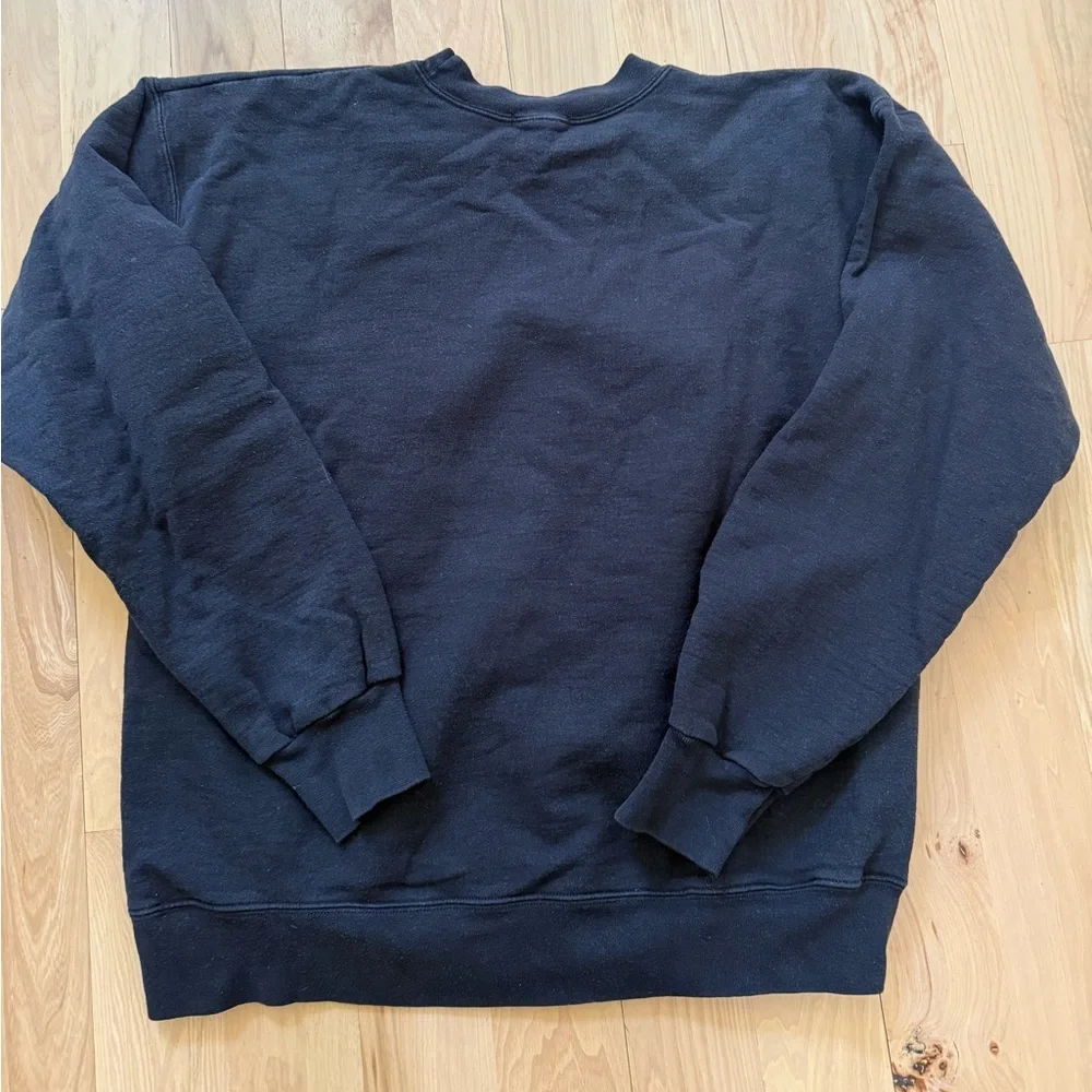 THE BAR Black Varsity Sweatshirt Boyfriend Fit Size M *stains - Picture 2 of 12